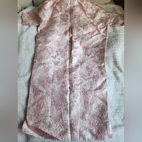 H&M Ramadan Modest Collection Brocade Kaftan Dress Light Pink sz M NWT - Picture 9 of 16